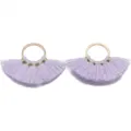 Lila Quaste Metallring DIY Anhänger Detail Nahaufnahme Zubehör für Basteln und Schmuck. - Runde Fächerform (F7797/F7796/F7795) / Höhe ca. 29 mm / Hellviolett
