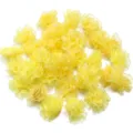 3.5cm yellow organza ruffled carnation flowers for DIY hair clips clothing bag accessories - Yellow