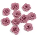 Detailed close-up of glitter fabric rose flower accessories for DIY crafts and apparel decor. - 3cm / Dusty Pink