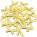 Kitrina korntela me chryso akri gia DIY klips mallion, koutia doron kai rachtiki techne. - 30 Τεμάχια/Συσκευασία (4cm*5cm Πλάτος Κορδέλας 1cm) / Κίτρινο