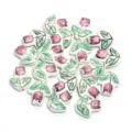Ceramic tulip beads charms for DIY handmade bracelets necklaces jewelry crafting accessories. - 16x14mm, Hole Approx 2.5mm / Purple