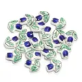 Ceramic tulip flower beads and pendants for DIY jewelry making, bracelets, and necklaces design. - 16x14mm, Hole Approx 2.5mm / Dark Blue