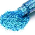 Scaglie di glitter esagonali blu per nail art artigianato e decorazione fai-da-te. - Blu Lago Iridescente