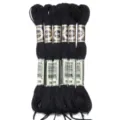 Zwart polyester borduurgaren, 6 strengen, elk 8m, kleur 310, DIY kruissteek borduurwerk accessoires. - 6 Stuks/Pak / Zwart