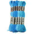 Blauwe borduurset, 8m per skein, polyester kruissteek garen voor handwerk en hobby. - 6 Stuks/Pak / Blauwe serie 03