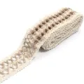 Natural woven burlap ribbon roll jute fabric trim for DIY crafts gift wrapping and sewing - No.3