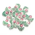 Ceramic tulip flower beads for handmade DIY jewelry, bracelets, and necklaces accessories. - 16x14mm, Hole Approx 2.5mm / Pink