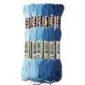 Set van 6 blauwe polyester borduurgarens strengen voor kruissteek DIY 8m per streng - 6 Stuks/Pak / Blauwe serie 06