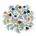 Ceramic tulip flower spacer beads colorful handmade DIY jewelry making accessories parts - 16x14mm, Hole Approx 2.5mm / Multicolor