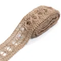 Natural Jute Burlap Ribbon Lace Trim Vintage Hessian Fabric DIY Gift Wrapping Crafts - Size 6