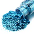 Scaglie di glitter esagonali blu in bottiglia trasparente per nail art bricolage trucco - Blu Semplice