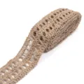 Natural jute woven ribbon variant, hollow burlap trim for DIY craft gift packaging and decor. - Size 7