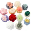 Mehrfarbige Chiffon handgemachte Blumen 4cm DIY Haarschmuck und Nähzubehör Materialien - Mehrfarbig