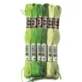 Set groene borduurgaar strengen, elk 8m, perfect voor DIY kruissteek en handwerkarbeid. - 6 Stuks/Pak / Groene serie 03