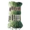 8m polyester borduurgaren groen verloop DIY kruissteek draad handwerk benodigdheden - 6 Stuks/Pak / Groene serie 04