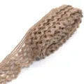 Natural jute woven ribbon trim, rustic burlap mesh for DIY crafts and gift packaging. - Size 9