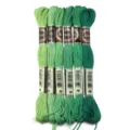 6-pack groene borduurgaren strengen 8m kruissteek doe-het-zelf handwerk naaiartikelen - 6 Stuks/Pak / Groene serie 05