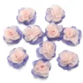 Chiffon Blume Variante Rosa Lila 4cm DIY Haarklammer Zubehör Bastelmaterialien Set - Hellrosa + Hellviolett