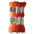 8m streng polyester borduurgaren set verloopkleur kruissteek DIY hobby benodigdheden - 6 Stuks/Pak / Oranjerode serie 02