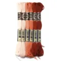 8m polyester borduurgaren verloopkleur set voor kruissteek en doe-het-zelf handwerkmateriaal - 6 Stuks/Pak / Oranjerode serie 03