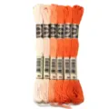 Kleurrijke polyester borduurgaren set voor kruissteek, DIY handwerk en creatieve hobby's. - 6 Stuks/Pak / Oranjerode serie 04