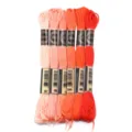 8M borduurgaren kruissteek draad kleurrijk DIY weven handwerk streng verloopkleur - 6 Stuks/Pak / Oranjerode serie 05
