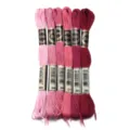 Verloop roze polyester borduurgaren 8m strengen voor kruissteek handwerk en DIY. - 6 Stuks/Pak / Roze serie 01