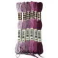 Paarse verloop polyester borduurgaren strengen, kruissteek DIY ambachtelijke draad 8m. - 6 Stuks/Pak / Paarse serie 03