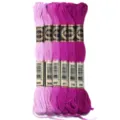6-pack verloop roze paarse borduurgaren 8m kruissteek draad DIY hobby benodigdheden - 6 Stuks/Pak / Paarse serie 04