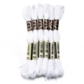 Witte borduurzijde 8m strengen set van 6 polyester draad voor kruissteek DIY naaien handwerk - 6 Stuks/Pak / Wit