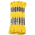 Gele polyester borduurgaren skeins, 8 meter per stuk, perfect voor DIY kruissteek. - 6 Stuks/Pak / Geel