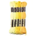6 strengen gradiënt gele polyester borduurgaren 8m per streng voor DIY kruissteek handwerk. - 6 Stuks/Pak / Gele serie 02