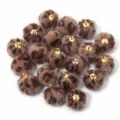 Leopard print furry ball charm with gold loop, perfect for DIY earrings, necklaces, and phone chains. - 20 Pcs/Pack / Leopard Print Pompoms - Coffee
