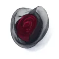 Elegant black mesh red velvet rose flower brooch hair clip DIY apparel accessory patch - Diameter Approx 5cm / Mesh Wine Red
