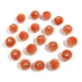 Fluffy orange pom pom charms with metal loops for earrings keychains DIY jewelry making accessories. - 20 Pcs/Pack / Faux Horsehair Orange