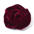 Close-up of a burgundy velvet rose flower accessory, showing soft fabric texture and details. - Diameter Approx. 8cm / Velvet Wine Red