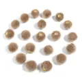 Faux fur pom pom charms with gold loops for DIY jewelry, keychains and clothing accessories. - 20 Pcs/Pack / Faux Horsehair Brown
