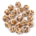Fluffy leopard print faux fur ball pendant with metal loop for DIY jewelry making. - 20 Pcs/Pack / Leopard Print Pompoms - Light Coffee
