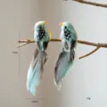 Colorful feather bird hanging ornament simulation animal pendant for home garden decor. - Pair / Style F