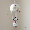 Christmas iron resin snowman hot air balloon hanging pendant holiday tree decoration 15cm - Snowman Hot Air Balloon