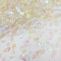 Paillettes conchiglia iridescenti per unghie oro glitter PVC bricolage gioielli decor. - 30g/Confezione (8mmx6mm) / Bianco trasparente placcato a colori
