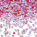 Dettaglio di paillettes in PVC a forma di conchiglia rosa per nail art e accessori fai da te. - 30g/Confezione (8mmx6mm) / Rosso Cangiante