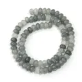 Grey crackle glass abacus beads spacer beads for DIY handmade jewelry bracelets and necklaces - Approx 75 Pieces/Pack / Black and Gray
