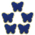 Ciniglia ricamo asciugamano farfalla toppe termoadesive, blu e oro glitter bordo vestiti fai da te. - Farfalla / 5.5cmx4.5cm (8g/Confezione) / Blu zaffiro