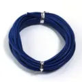 Dark blue 3mm leather cord rolled for DIY handmade jewelry bracelets necklaces and clothing parts. - 3mm, 5 Yards/Pack / Sapphire Blue