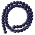 Perline rotonde in vetro blu scuro per creazione di gioielli fai da te, accessori. - 6mm / Blu Reale