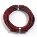 Detail view of 3mm dark red leather cord, braided rope for handmade DIY jewelry accessories. - 3mm, 5 Yards/Pack / Burgundy