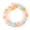 Colorful glass faceted rondelle beads strand DIY handmade jewelry making accessories - Approx 75 Pieces/Pack / Orange Pink