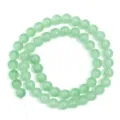 Filo di perline rotonde in vetro verde accessori gioielli fai da te per bracciali collane. - 6mm / Avventurina Verde