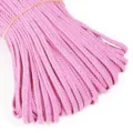 Pink 5-strand flat braided PU leather cord for DIY jewelry, bracelets, and clothing accessories. - 5 Yards/Pack / Pink